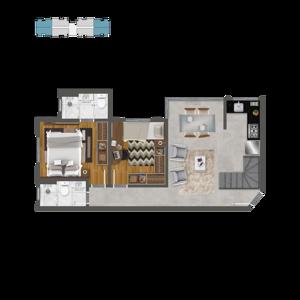 Apartamento 2 quartos 2 banheiros 54m²
