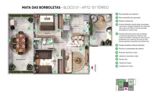 Apartamento 2 quartos 1 banheiro 45m²