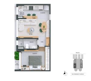 Apartamento 2 quartos 2 banheiros 106m²