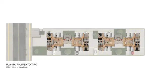 Apartamento 2 quartos 1 banheiro 45m²