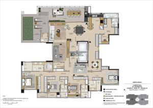 Apartamento 3 quartos 4 banheiros 137m²