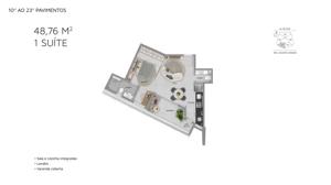 Apartamento 1 quarto 1 banheiro 120m²