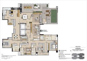 Apartamento 3 quartos 4 banheiros 137m²