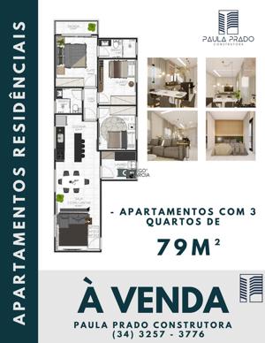 Apartamento 3 quartos 2 banheiros 79m²