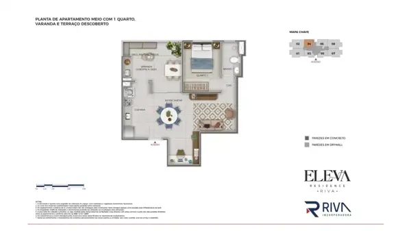 Apartamento 3 quartos 2 banheiros 83m²