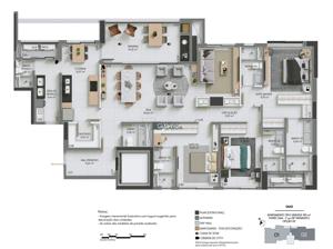 Apartamento 4 quartos 6 banheiros 225m²