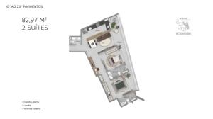 Apartamento 1 quarto 1 banheiro 120m²