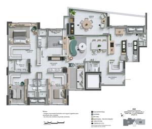 Apartamento 4 quartos 6 banheiros 225m²