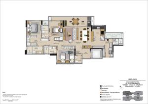 Apartamento 3 quartos 4 banheiros 137m²