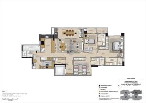 Apartamento 3 quartos 4 banheiros 137m²