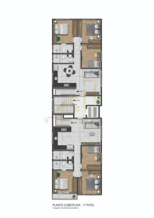 Apartamento 3 quartos 2 banheiros 155m²