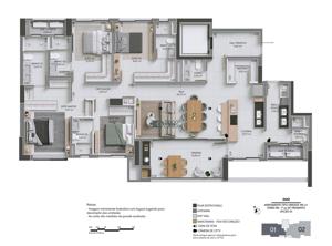 Apartamento 4 quartos 6 banheiros 225m²