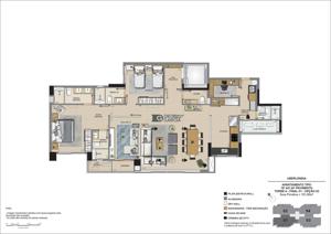 Apartamento 3 quartos 4 banheiros 137m²