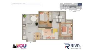 Apartamento 2 quartos 1 banheiro 55m²