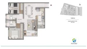 Apartamento 3 quartos 2 banheiros 73m²