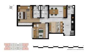 Apartamento 2 quartos 2 banheiros 73m²