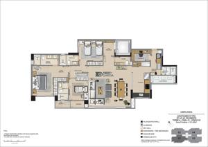 Apartamento 3 quartos 4 banheiros 137m²