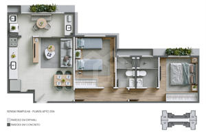 Apartamento 1 - 3 quartos 52 a 79m²
