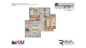 Apartamento 2 quartos 1 banheiro 55m²