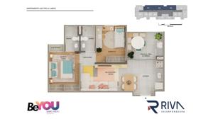 Apartamento 2 quartos 1 banheiro 55m²