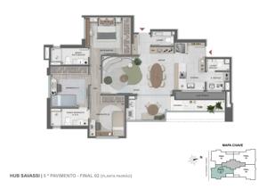 Apartamento 3 quartos 3 banheiros 99m²