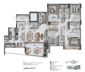 Apartamento 4 quartos 6 banheiros 225m²