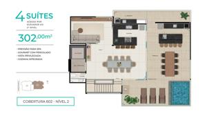 Apartamento 4 quartos 3 banheiros 302m²