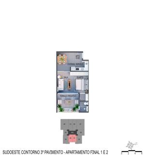 Apartamento 1 quarto 1 banheiro 58m²