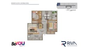 Apartamento 2 quartos 1 banheiro 55m²