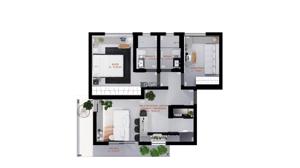 Apartamento 2 quartos 1 banheiro 59m²