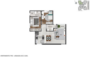 Apartamento 2 quartos 1 - 2 vagas 53 a 73m²
