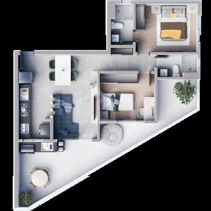 Apartamento 2 quartos 1 vagas 62 a 71m²