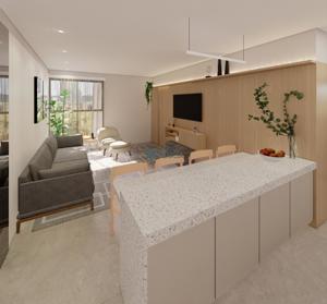 Apartamento 3 quartos 2 banheiros 69m²
