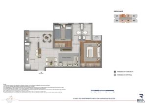 Apartamento 3 quartos 2 banheiros 65m²