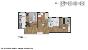 Apartamento 2 quartos 2 banheiros 53m²