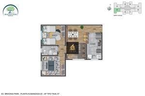 Apartamento 2 quartos  banheiros 45m²
