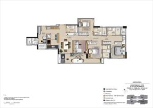 Apartamento 3 quartos 4 banheiros 137m²