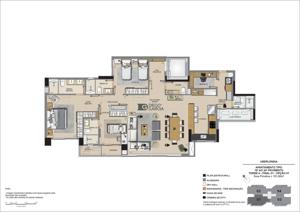 Apartamento 3 quartos 4 banheiros 137m²