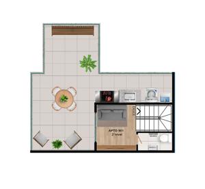 Apartamento 2 quartos 1 banheiro 62m²