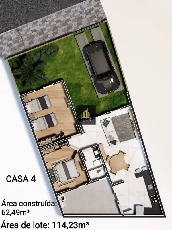 Casa 2 quartos  banheiros 65m²