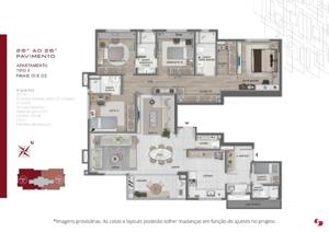 Apartamento 3 quartos 3 banheiros 99m²