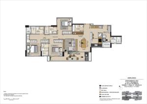 Apartamento 3 quartos 4 banheiros 137m²