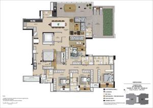 Apartamento 3 quartos 4 banheiros 137m²