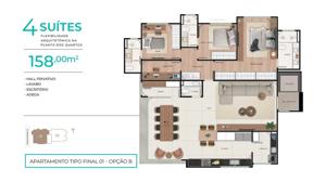 Apartamento 4 quartos 3 banheiros 302m²