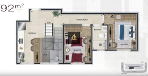 Apartamento 2 quartos 2 banheiros 92m²