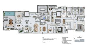 Apartamento 4 quartos 6 banheiros 225m²