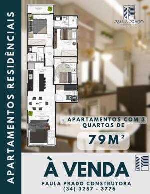 Apartamento 3 quartos 2 banheiros 79m²