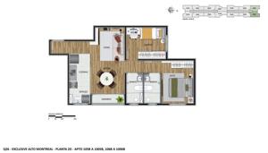 Apartamento 2 quartos 2 banheiros 53m²
