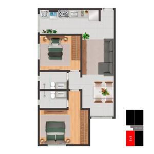 Apartamento 2 quartos 2 banheiros 141m²