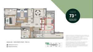 Apartamento 3 quartos 2 banheiros 